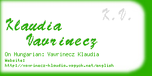 klaudia vavrinecz business card